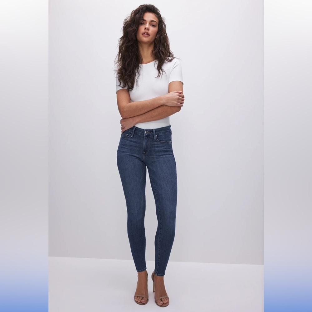 Good American Good Legs Dark Blue Mid-Rise Skinny Jean Women's Blue 2/26 NWT